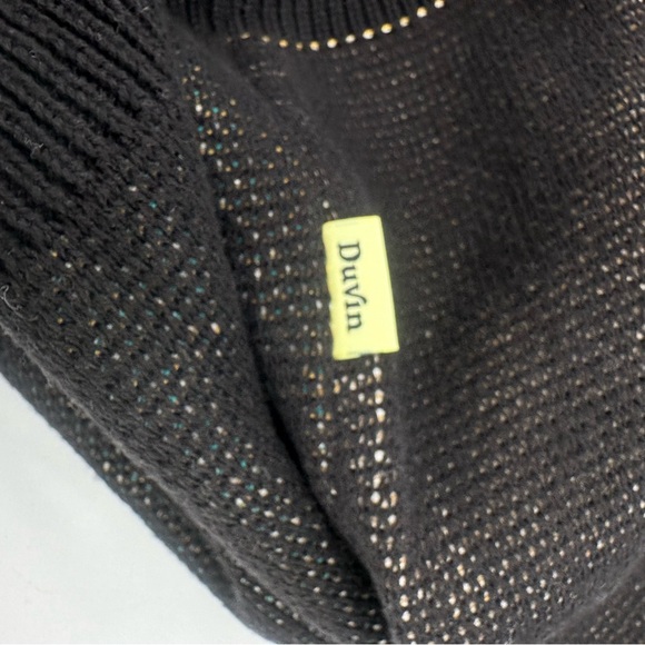 DUVIN BEACH CLUB Knit Sweater Windsurf Crew Mens L Black Cotton Unisex TAGS - Picture 8 of 10